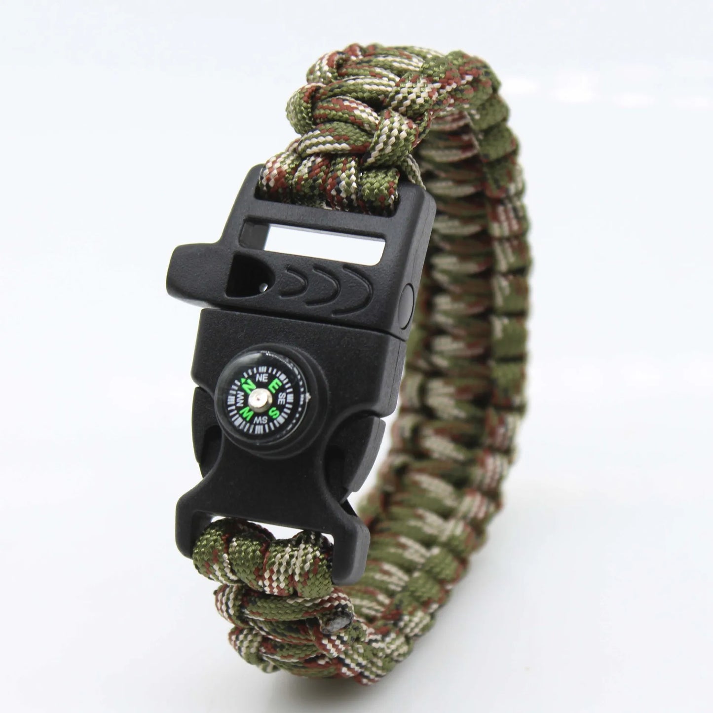 Multifunction Paracord Survival Bracelet Outdoor Travel Camping Hiking Emergency Braided Rope Chain with Whistle and Compass by Anti Spier