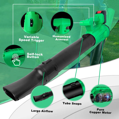 Tegatok Cordless Electric Leaf Blower 450CFM 125MPH Air Blower Snow Blower Dust Sweeper Garden Tools 20V Battery by Anti Spier