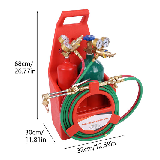 Portable Oxyacetylene Welding And Cutting Torch Kit With Long Pipe Brass Nozzle Welding Cutting Torch Soldering Equipment Kit by Anti Spier
