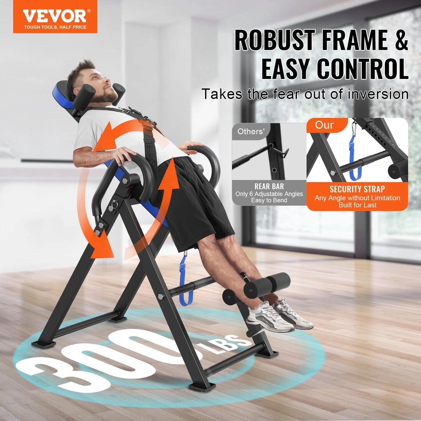 Inversion Table Heavy Duty Inversion Table Decompression Back Stretcher Machine Strength Training Equipment with Headrest by Anti Spier