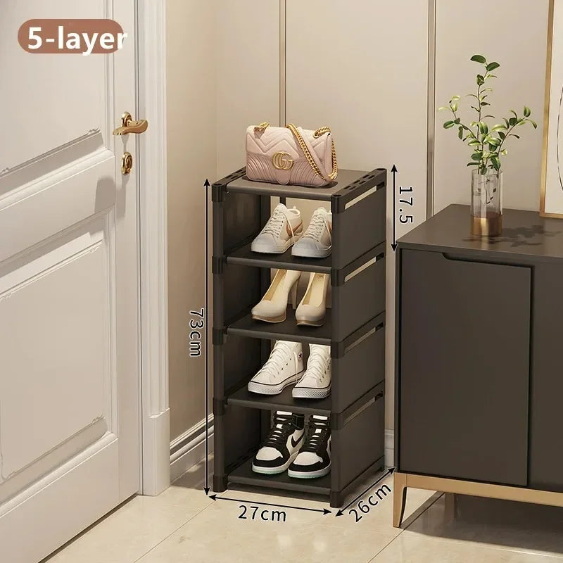 Multi-Layer Stackable Shoe Cabinet Shoes Storage Rack foldable free combination shoe rack For Entry Wall Corner Shoes Shelf by Anti Spier