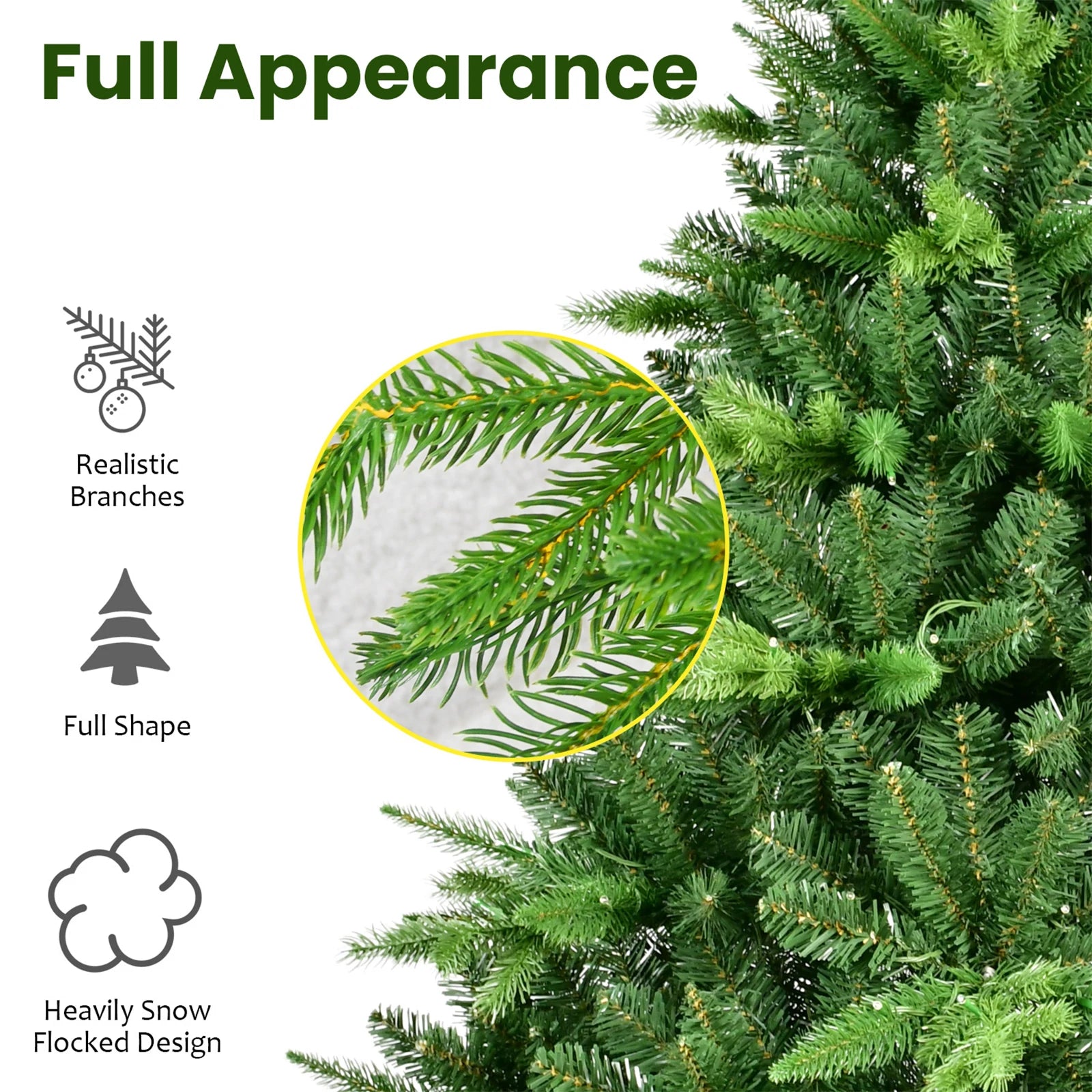 5ft / 6ft / 7ft Pre-lit Artificial Christmas Tree Automatic Open PE/PVC Mixed Flocking Xmas Tree LEDS Lights Xmas Ornaments by Anti Spier