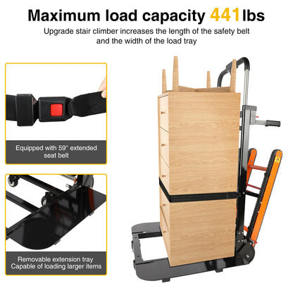 Electric Stair Climbing Hand Trucks 440-880lb Capacity Aluminum Stair Climber Dolly Moving Heavy for Moving Furniture Logistics by Anti Spier