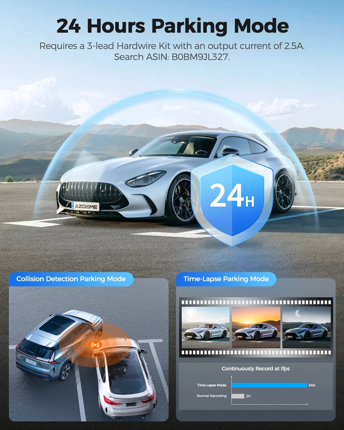 2024 New AZDOME Dash Cam PG18S 12" Full Screen Touching Stream Mirror WiFI Front Rear Cam Car DVR FHD Video Recorder Night Visio by Anti Spier