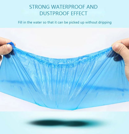 Portable Waterproof Boot Covers Plastic Non-slip Wear Disposable Shoe Covers Overshoes Rain Shoe Covers Mud-proof 1Pack/100 Pcs by Anti Spier