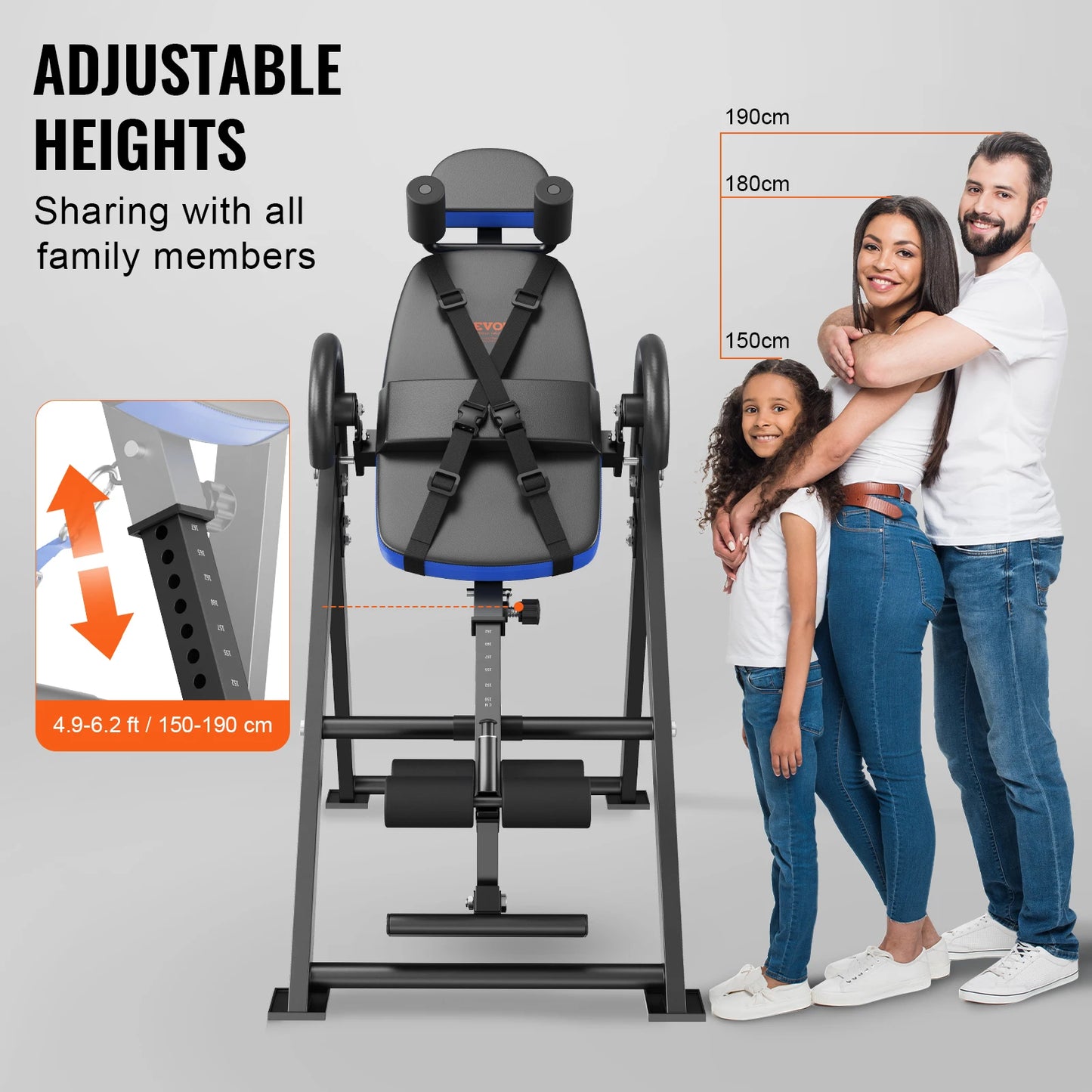 Inversion Table Heavy Duty Inversion Table Decompression Back Stretcher Machine Strength Training Equipment with Headrest by Anti Spier