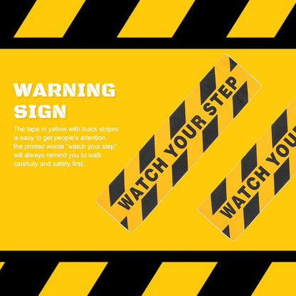 2 Pcs Sticker Red Reflective Tape Warning The Sign Safety Stickers Floor Adhesive Watch Your Step by Anti Spier