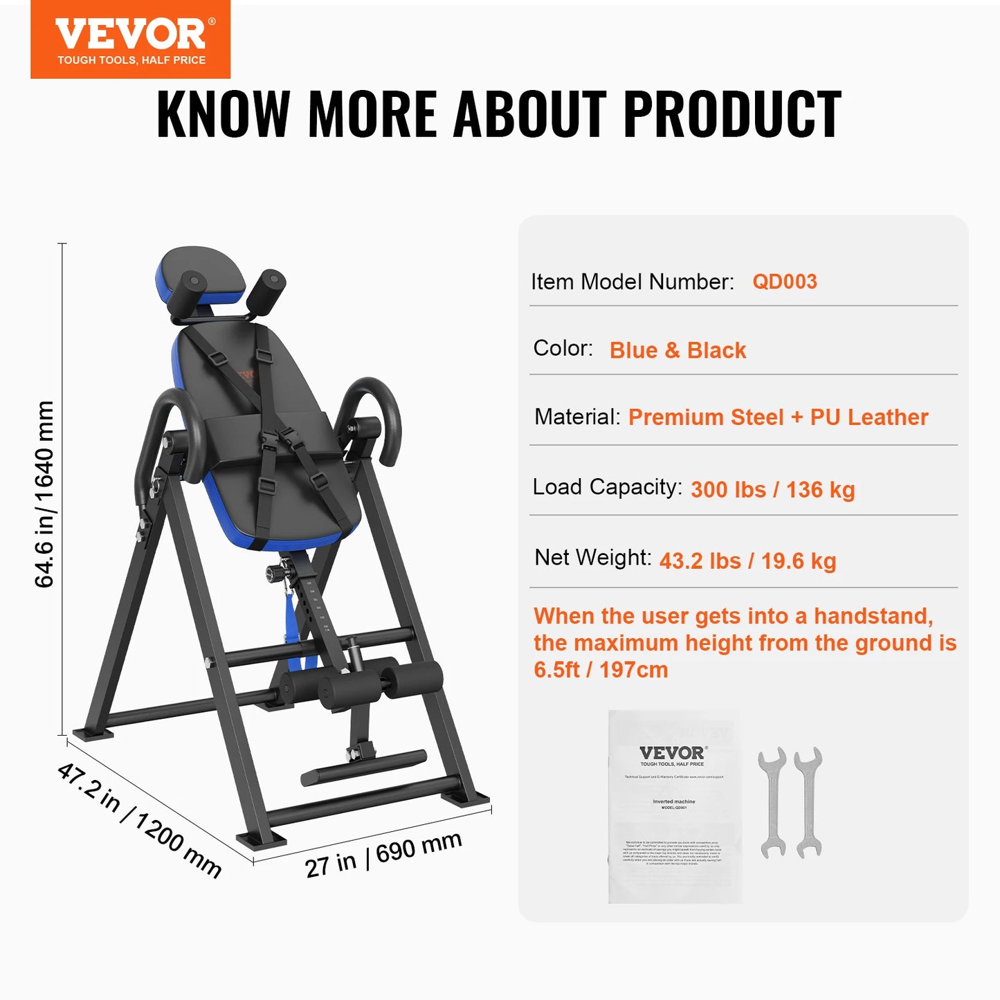 Inversion Table Heavy Duty Inversion Table Decompression Back Stretcher Machine Strength Training Equipment with Headrest by Anti Spier