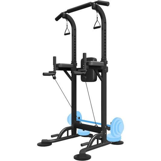 Pull Up Dip Station for Home Gym, Power Tower with Backrest, Adjustable Height Pull Up Bar Stand by Anti Spier