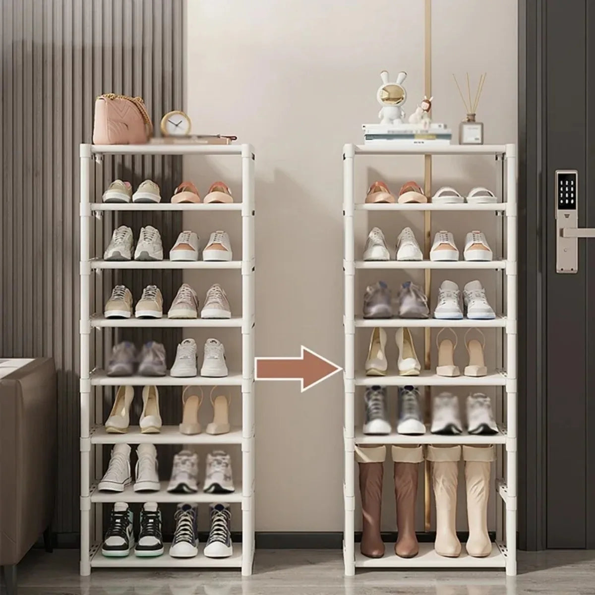 Multi-Layer Stackable Shoe Cabinet Shoes Storage Rack foldable free combination shoe rack For Entry Wall Corner Shoes Shelf by Anti Spier