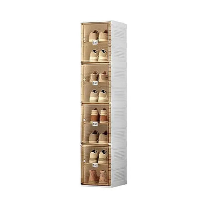 Shoe Cabinet Storage Box, Portable Folding Shoe Rack, Large Sports Shoes Cabinet Box Strong and Easy To Assemble 8-16 Grids by Anti Spier