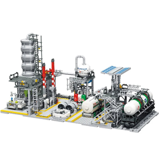 City Street View Building Blocks Natural Gas Storage Center Laboratory Transport Station 3 In 1 Assembly Model Bricks Kids Toys by Anti Spier