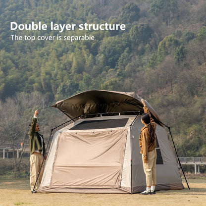 BISINNA One-touch Ridge Type Tent Titanium Glue 3-4 Person Outdoor Automatic Camping Family Tent by Anti Spier