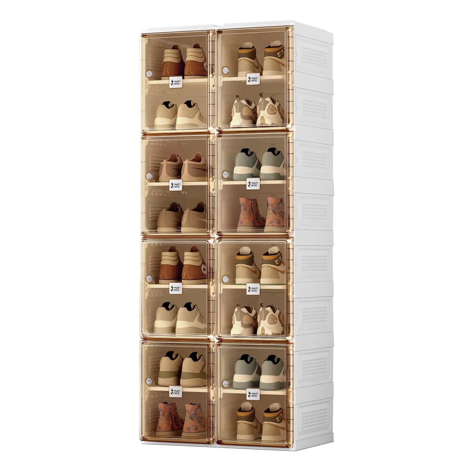 Shoe Cabinet Storage Box, Portable Folding Shoe Rack, Large Sports Shoes Cabinet Box Strong and Easy To Assemble 8-16 Grids by Anti Spier