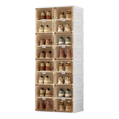 Shoe Cabinet Storage Box, Portable Folding Shoe Rack, Large Sports Shoes Cabinet Box Strong and Easy To Assemble 8-16 Grids by Anti Spier