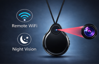 WIFI Wireless Wearable Body Micro Camera Motion Sensor Video Voice Recorder Home Security Camcorders, Webcam Built in Battery by Anti Spier