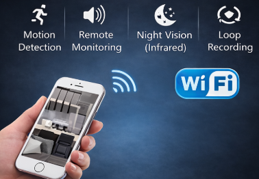 WIFI Wireless Wearable Body Micro Camera Motion Sensor Video Voice Recorder Home Security Camcorders, Webcam Built in Battery by Anti Spier