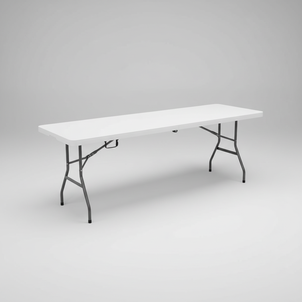 3/4/6/8ft Fold-in-Half Adjustable Folding Table Portable