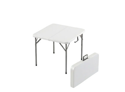 3/4/6/8ft Fold-in-Half Adjustable Folding Table Portable