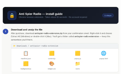Anti Spier Radio 24/7 Non Stop Access Browser Extension