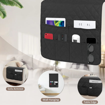 Sofa Armrest Storage Bag with 6 Pockets Waterproof Remote Organizer Reusable Sofa Storage Caddy Washable Armchair Organizer by Anti Spier