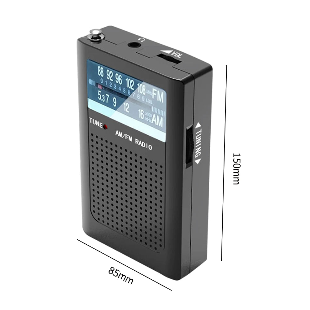 Pocket Radios Built-in Antenna Battery Operated AM FM Radio with Loud Speaker Dual-channel Stereo for Elderly Gifts by Anti Spier
