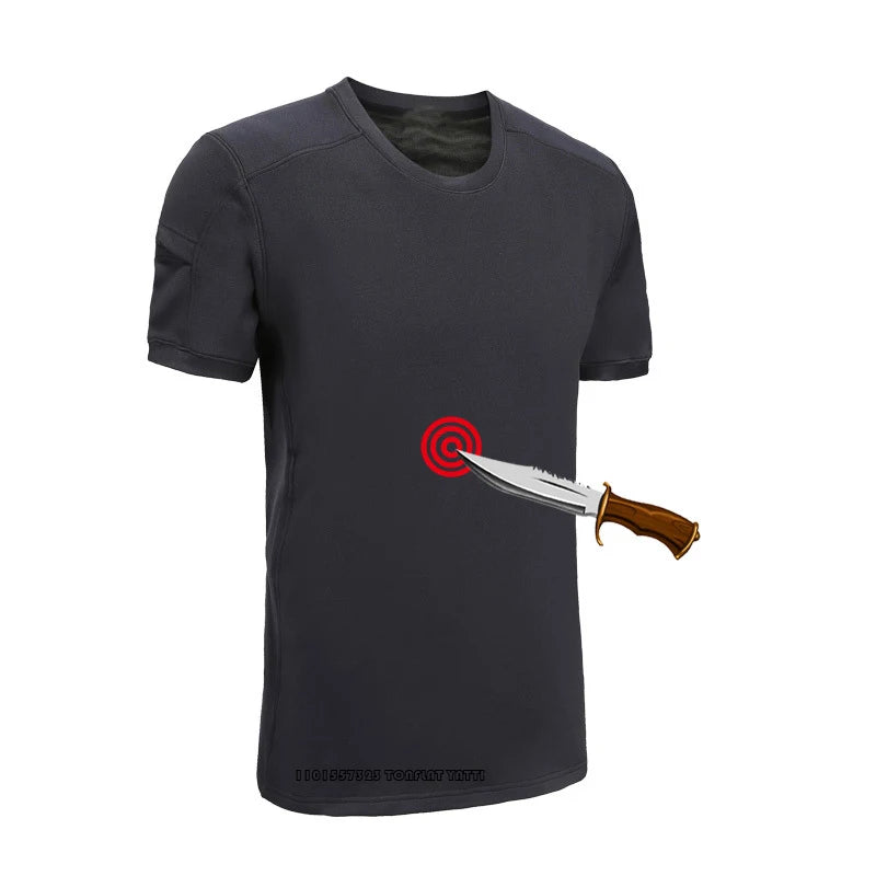 Personal Protective Soft Thin Light Anti-Puncture Anti-Stabbing Solid Armor Security T-Shirt Vest Anti-Cutting Safety Clothing by Anti Spier