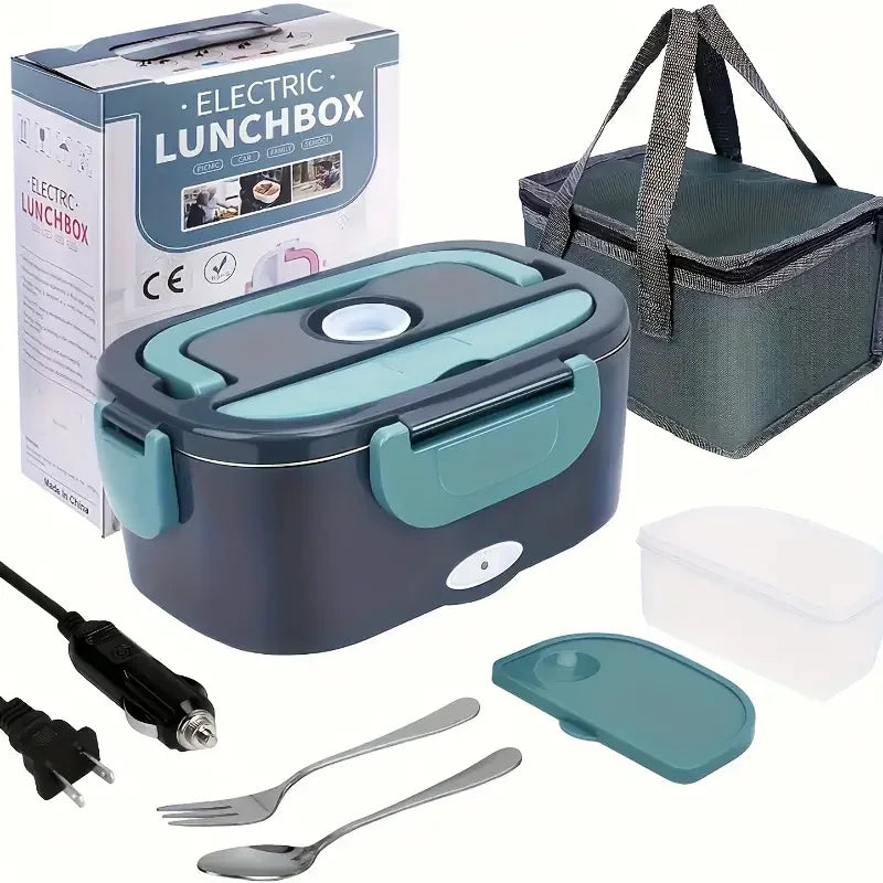 HOMEFISH 1.5 L 60W Electric Lunch Box Food Warmer Portable Food Heater for Car Or Home - Leak Proof 304 Stainless Steel Liner by Anti Spier