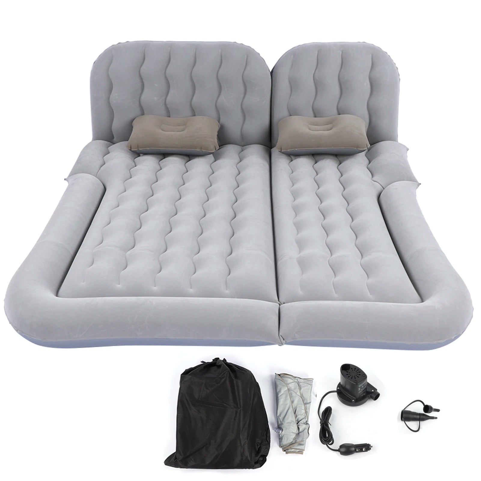 2‑In‑1 Multifunction Inflatable Travel Mattress PVC Flocking Soft Sleeping Rest Cushion for Car SUV by Anti Spier