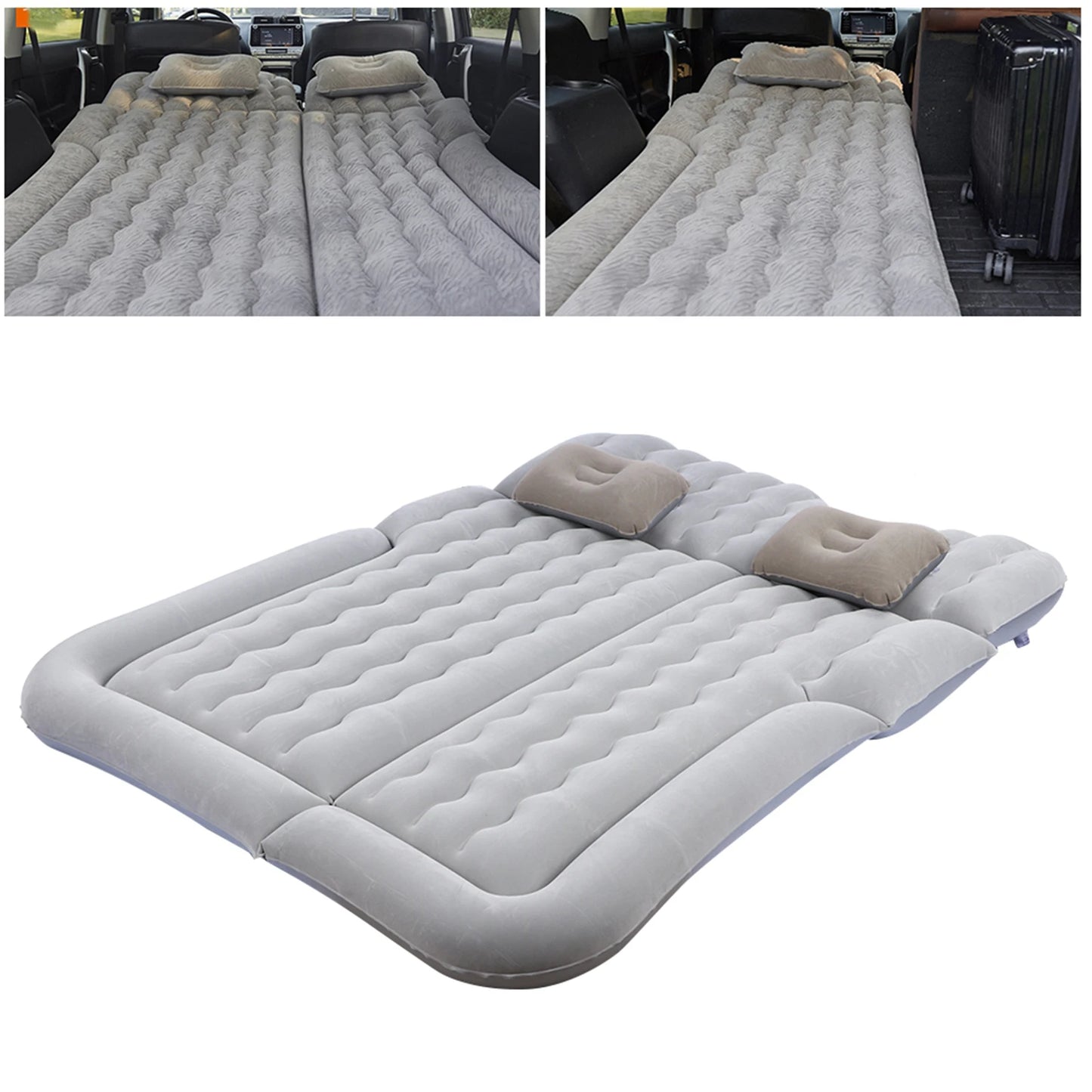 2‑In‑1 Multifunction Inflatable Travel Mattress PVC Flocking Soft Sleeping Rest Cushion for Car SUV by Anti Spier