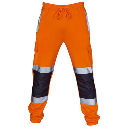 Mens Work Uniform Bottoms Safety Sweat Pants Striped Reflective Pants Loose Mens Jogging Trousers Joggers Patchwork Workwear by Anti Spier