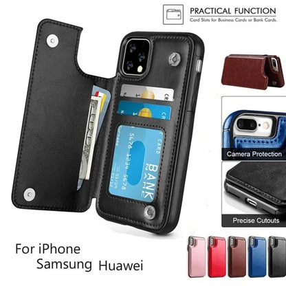 Leather Wallet Case for iPhone - Flip Cover with Card Slots & Kickstand by Anti Spier