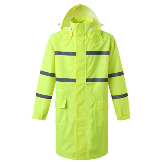 Hi Vis Rain Jacket Reflective Safety Long Rain Coat for Men And Women by Anti Spier