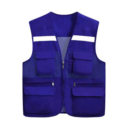 Stylish Vest Coat Breathable Cargo Vest Mesh Stitching Reflective Night Safety Waistcoat Safe by Anti Spier