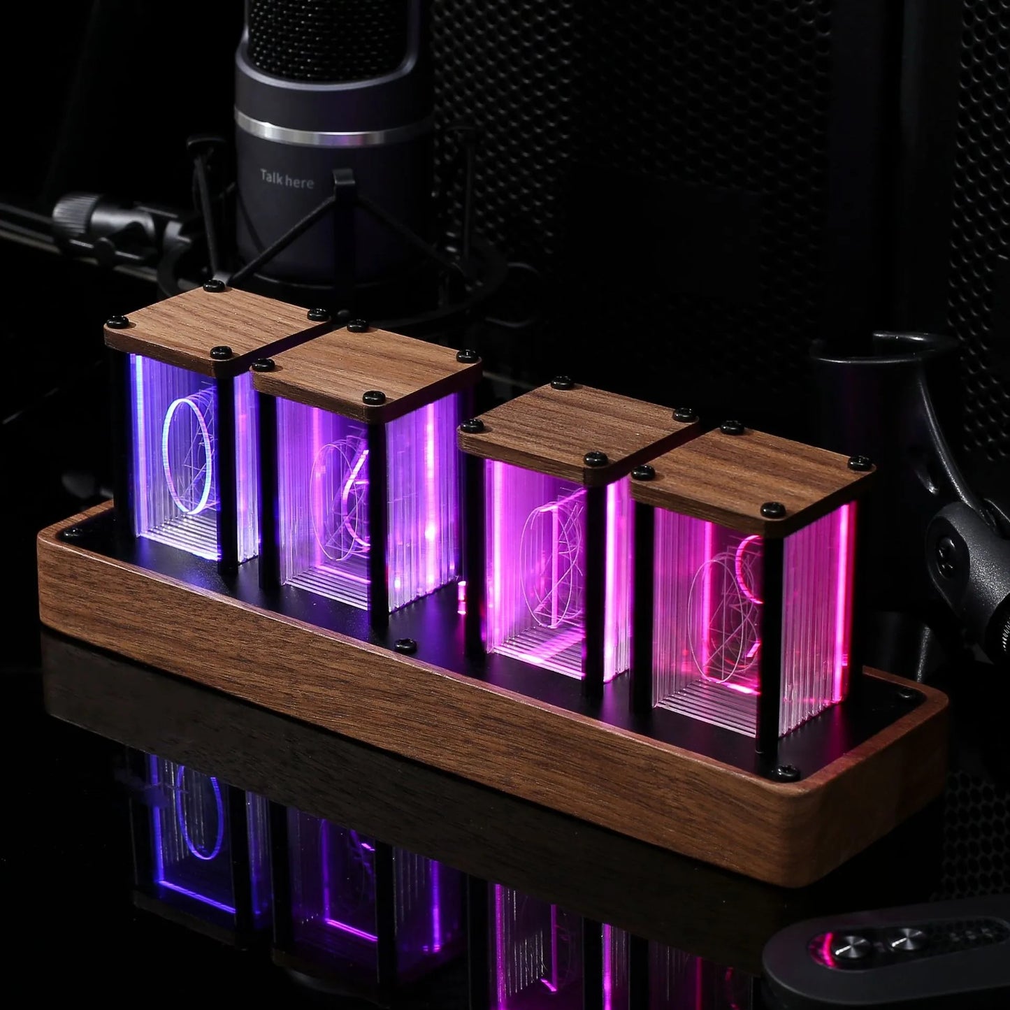 Clocteck Nixie Tube Clock Wifi Digital RGB LED Desk Large Display rgb Clock for Bedroom desk No Assembly Required - Vintage Gift by Anti Spier