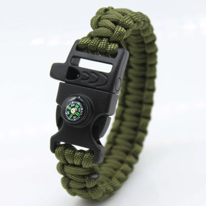 Multifunction Paracord Survival Bracelet Outdoor Travel Camping Hiking Emergency Braided Rope Chain with Whistle and Compass by Anti Spier