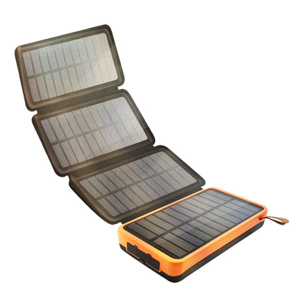 Solar Charger 20000mAH Power Bank Fast Charging 4 Solar Panels Built-in Super Bright LED Flashlight Outdoor USB C External Battery Pack with Dual USB Output for Smartphone Tablet etc by Anti Spier