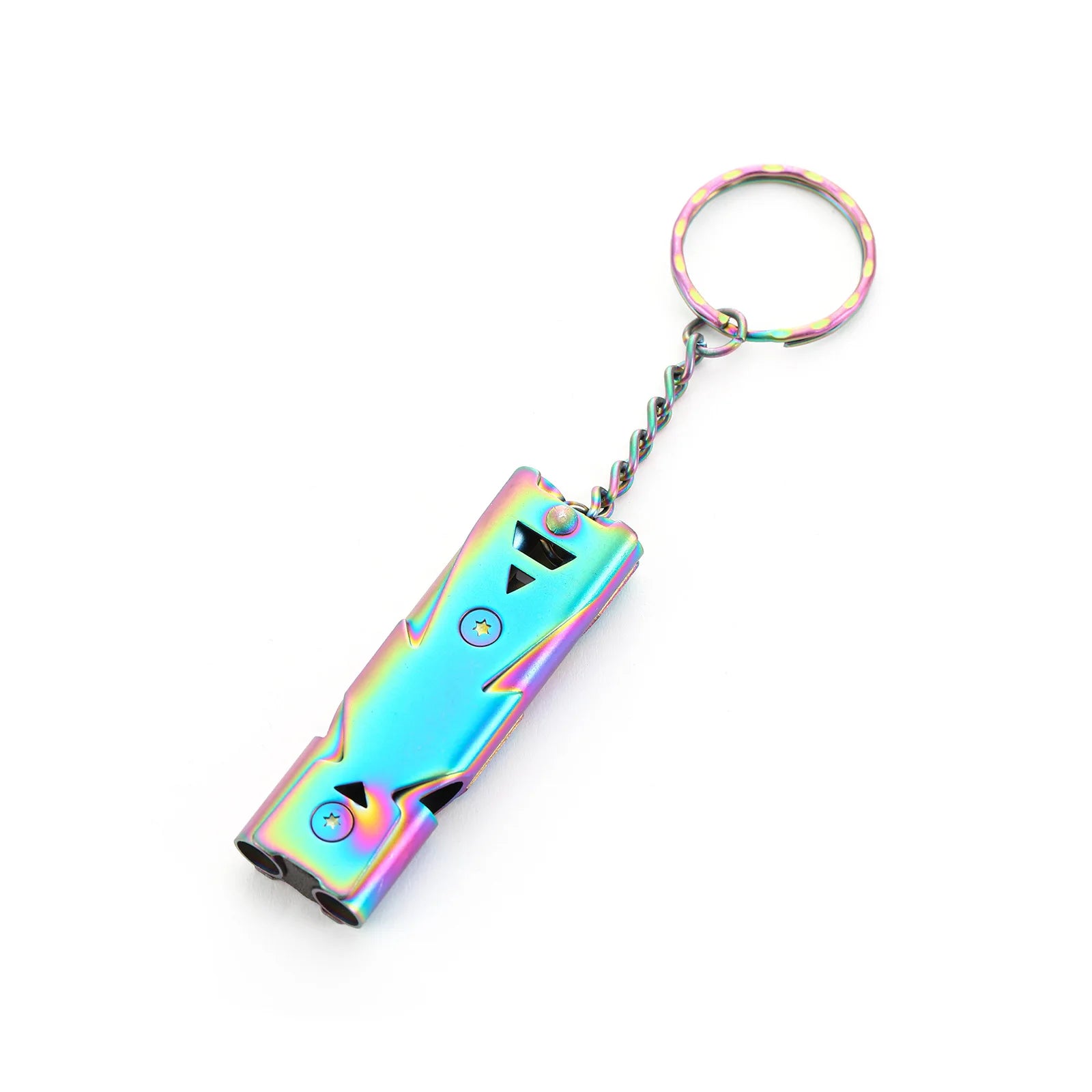 1Pcs Double Pipe Whistle Pendant Keychain High Decibel Portable Outdoor Survival Emergency Camping Tool Multifunction Whistle by Anti Spier