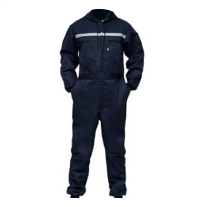 Work Overalls Hooded Drawstring Reflective Zipper Pockets Loose Safety Worker Coveralls Mechcanic Jumpsuit Auto Working Uniform by Anti Spier