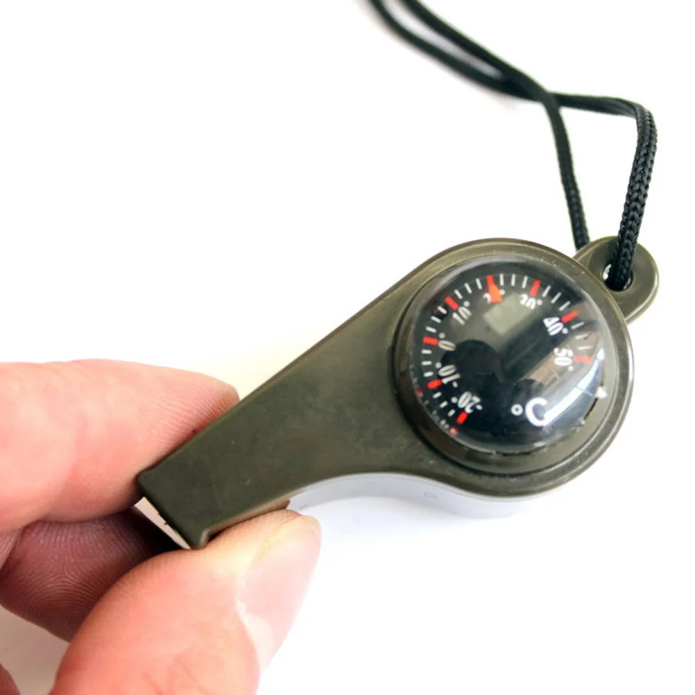 3 Pcs Compass Whistle Rescue Multifunction Camping Outdoor Survival Thermometer by Anti Spier