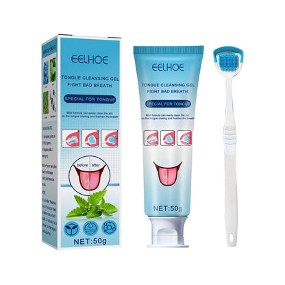 Tongue Cleansing Gel Tongue Coating Removal Kit Removing Thick White Tongue Coating,Balance Flora Freshing Breath Oral Care Tool by Anti Spier