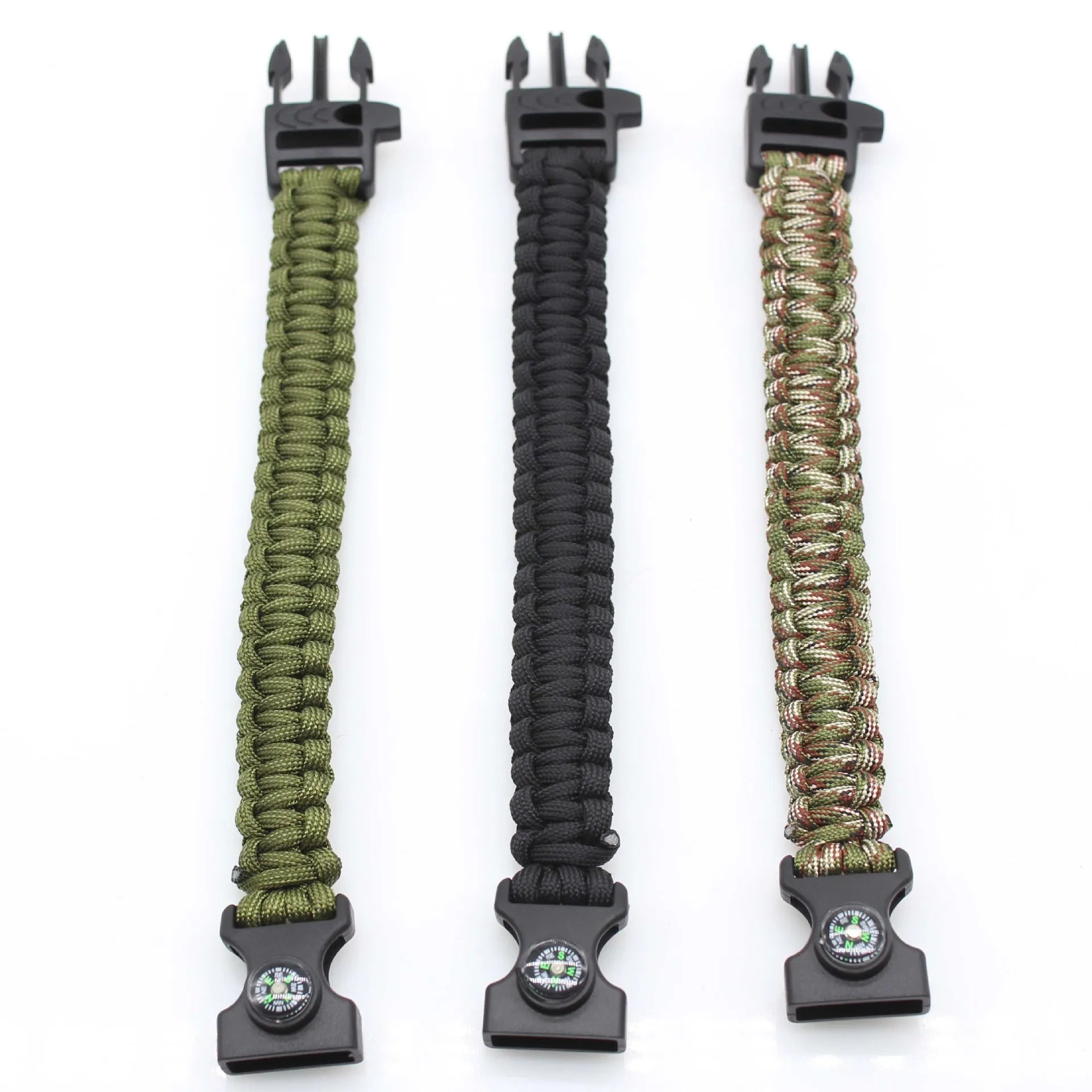Multifunction Paracord Survival Bracelet Outdoor Travel Camping Hiking Emergency Braided Rope Chain with Whistle and Compass by Anti Spier