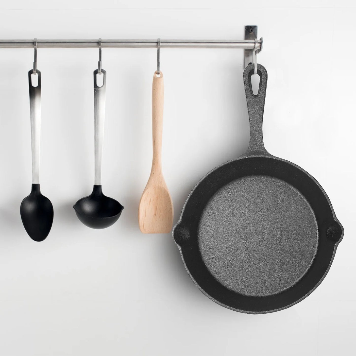 3Pcs Pre-Seasoned Cast Iron Skillet Set 6/8/10in Non-Stick Oven Safe Cookware Heat-Resistant Frying Pan by Anti Spier