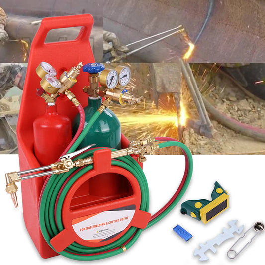 Portable Oxyacetylene Welding And Cutting Torch Kit With Long Pipe Brass Nozzle Welding Cutting Torch Soldering Equipment Kit by Anti Spier