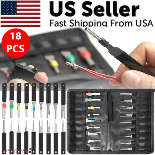 18Pcs Heavy Duty Thick Car Terminal Removal Kit Wire Connector Pin Release Tool by Anti Spier