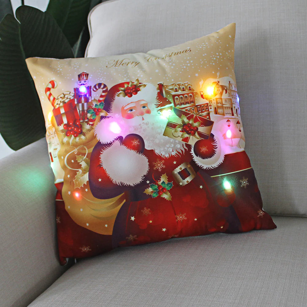 Super Soft Plush Christmas LED Lantern Pillowcase by Anti Spier