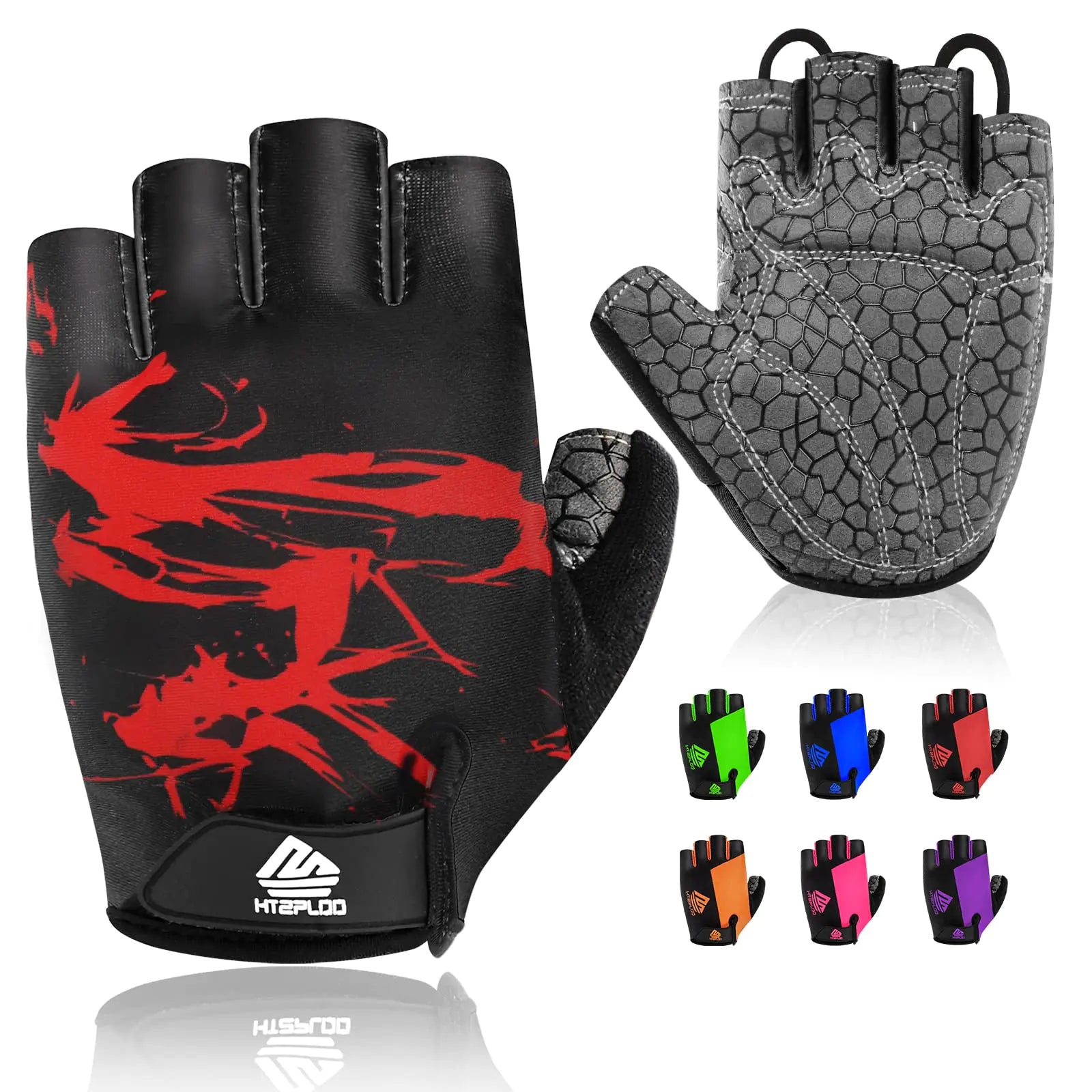 Bike Gloves Cycling Gloves Biking Gloves Bicycle Gloves for Men Women with Anti-Slip Shock-Absorbing Pad,Light Weight Half Finger Gloves for Cycling Workout Training Outdoor Black&gray X-Large by Anti Spier