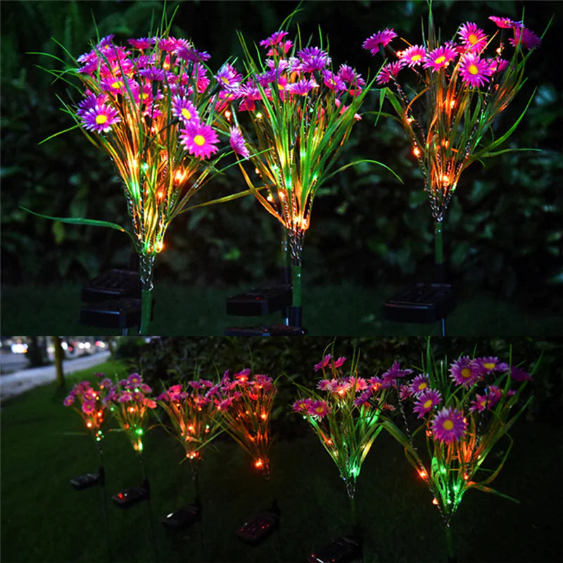 Solar Garden Lights LED Flower Stake Lamp Outdoor Yard Waterproof Patio Decor by Anti Spier