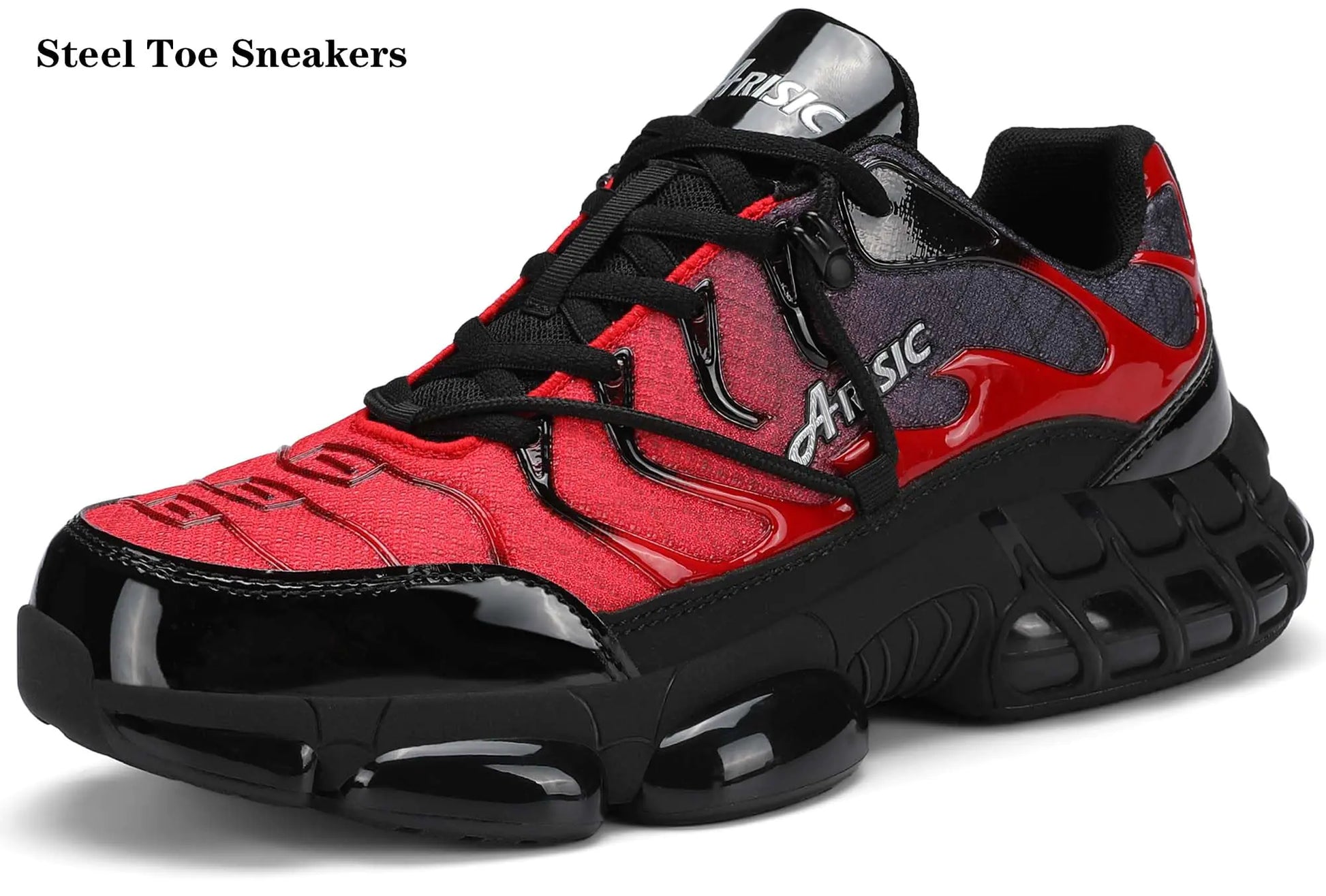 Steel Toe Shoes for Men Indestructible Work Shoes Lightweight Steel Toe Sneakers Women Non Slip Safety Shoes Puncture Proof Composite Toe Shoes Women 11 Women/9.5 Men Red by Anti Spier