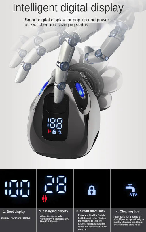 7D Cordless Shaver Hair Trimmer Men’s 5-In-1 Electric Head Shaver Razor Men Wet by Anti Spier